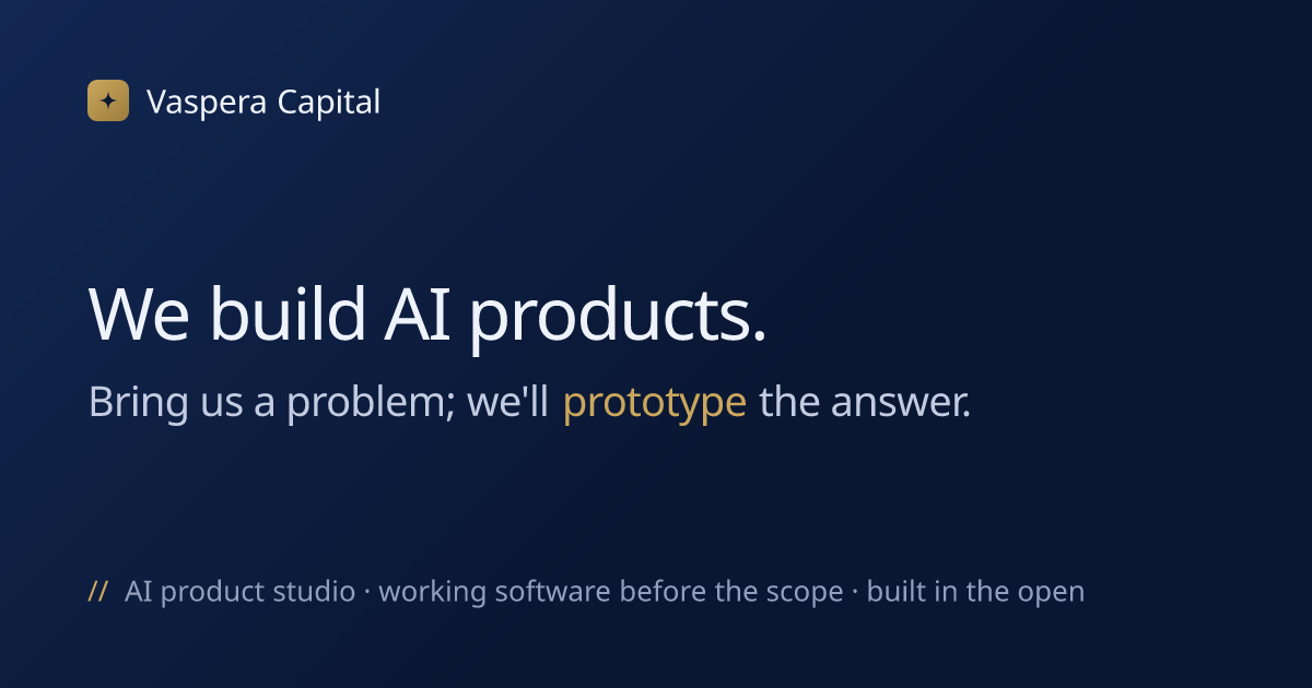 Vaspera Capital — AI Product Studio